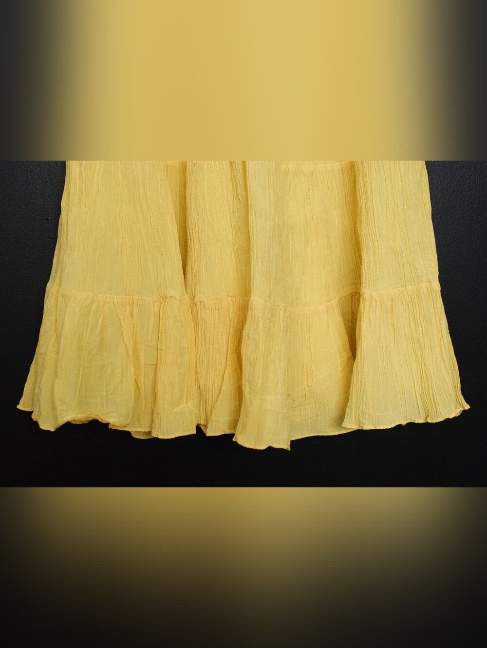 Rebecca Taylor Butter Yellow Silk Tiered Babydoll Mini Dress Puff Sleeve Size L - Picture 6 of 11